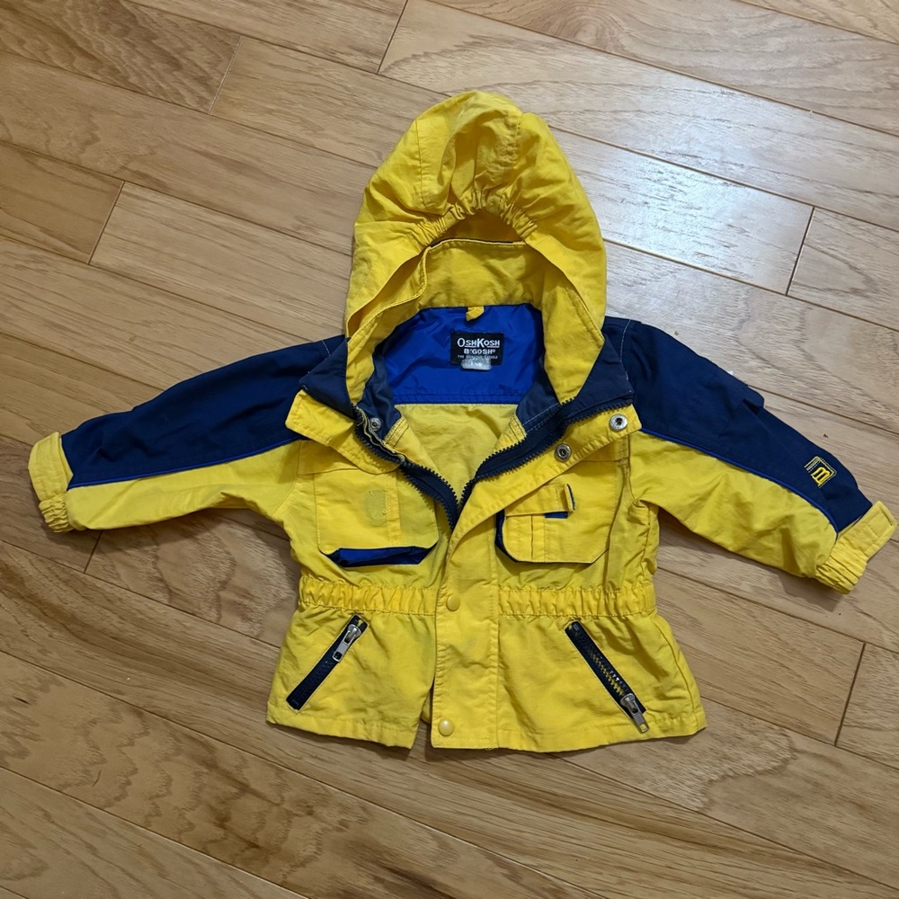 OshKosh B'gosh Vibrant Yellow and Navy Vintage Throwback Raincoat